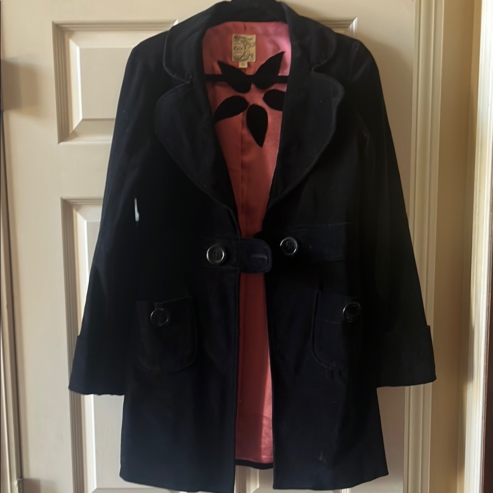 Black Coat with Pink Lining